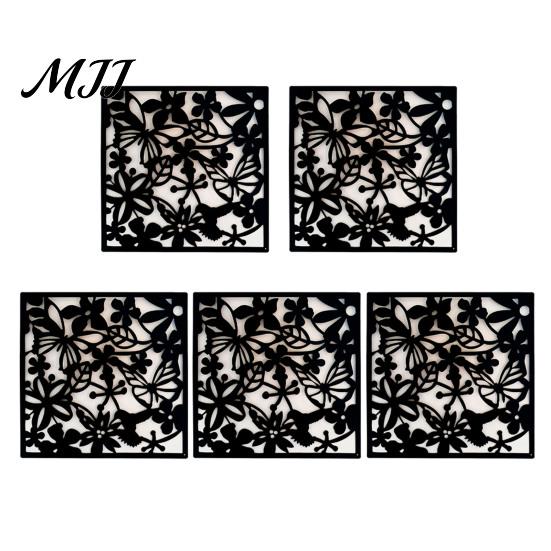 Hanging Partition Panel 5Pcs Room Divider Panel, Hollow Flower Butterfly Bird Wall Screen, Decor Square Decorative for Home Living