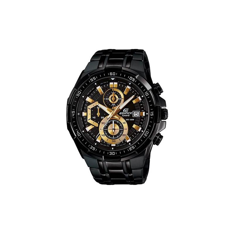 

Casio EDIFICE Series Black Gold Classic Three Eyes Waterproof Quartz Movement Stainless Steel Strap Japanese and Korean Watch Men s EFR-539BK-1A чёрный
