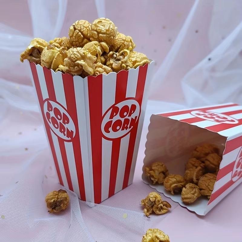 Affascinanti Scatole per Popcorn a Strisce da 20 Pezzi per Caramelle in Linea con i Temi delle Celebrazioni del Cinema