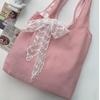Canvas Striped Shoulder Bag Literary Style Large Capacity Underarm Bag Canvas Hobo Bag  Shopping