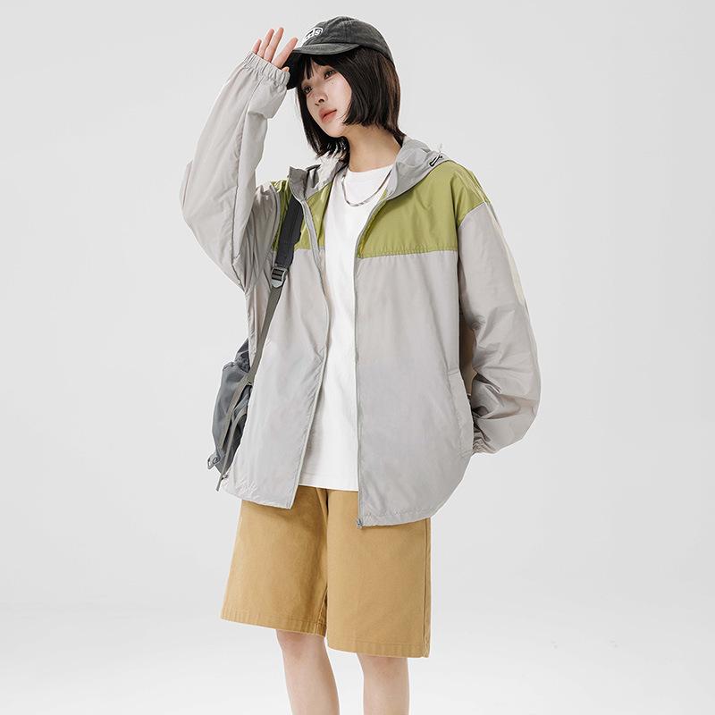 Fashion Sunscreen Clothing Men and Women Models Summer Thin Section of Ice Silk Breathable Hooded Couple Sportswear Cycling Sunwear Jacket