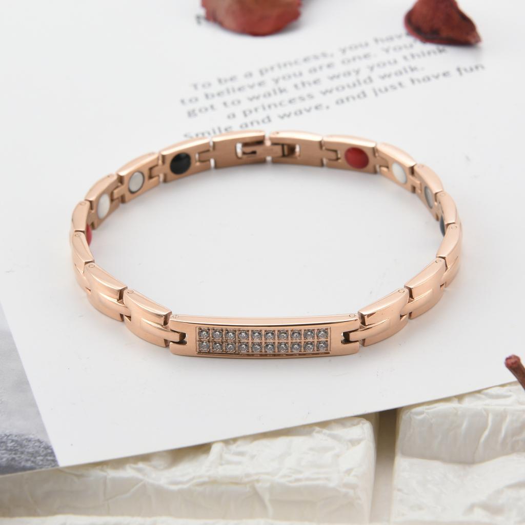 Simple Fashion Magnet Bracelet Men and Women Energy Zircon Bracelet Stainless Steel Bracelet