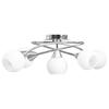 VidaXL Ceiling Light with Glass Shade 5 E14 Bulbs White Bowl