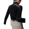Women's fashionable casual mock neck solid color long-sleeved top