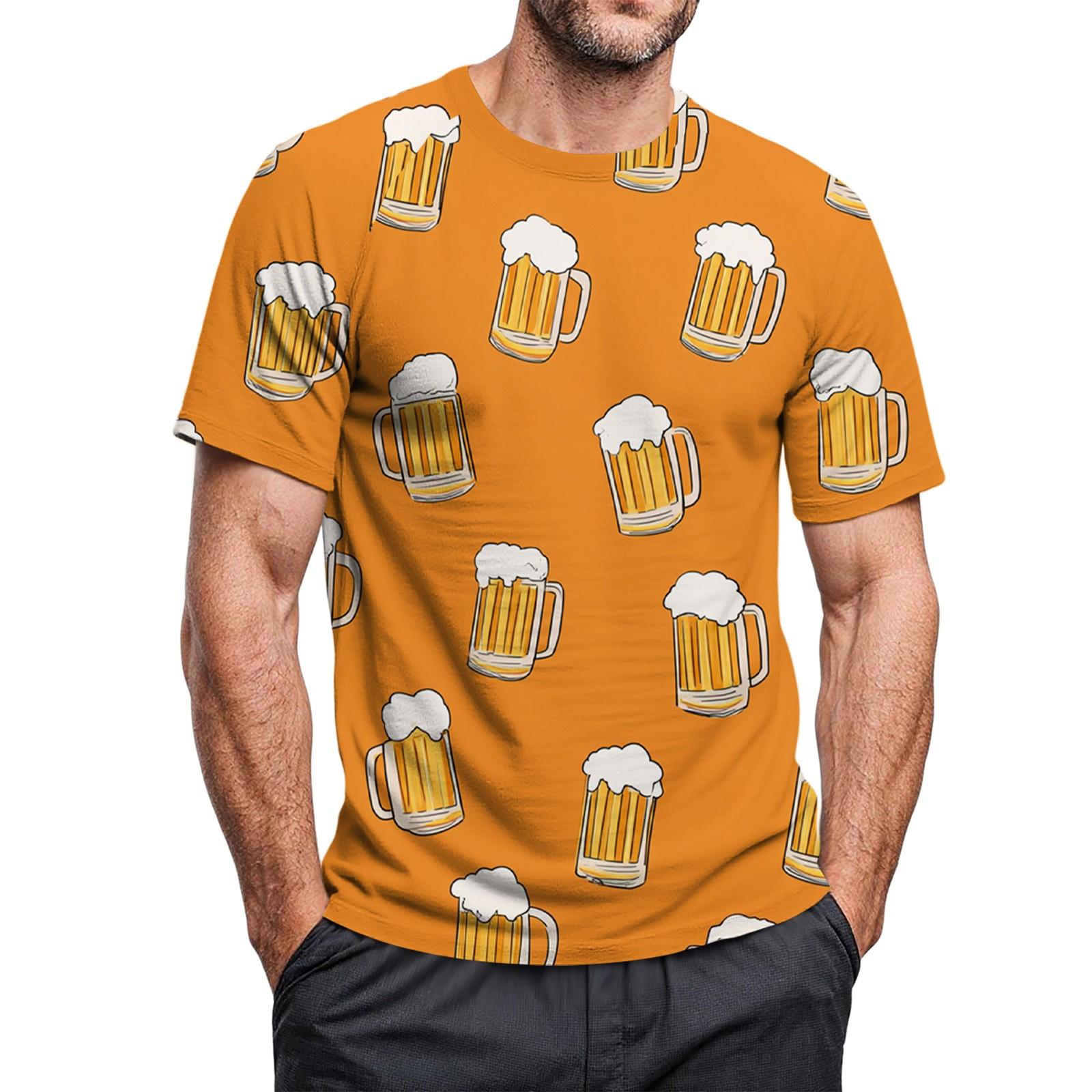 

Мужская повседневная футболка с круглым вырезом и короткими рукавами с принтом M