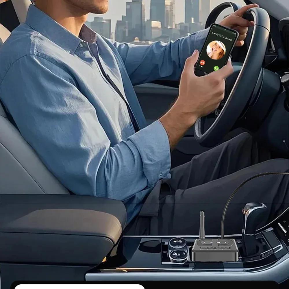 Wireless Audio Adapter Bluetooth 6.0 Receiver RCA 3.5mm AUX Jack Stereo Music Wireless Adapter Support U-Disk Playback Car Kit