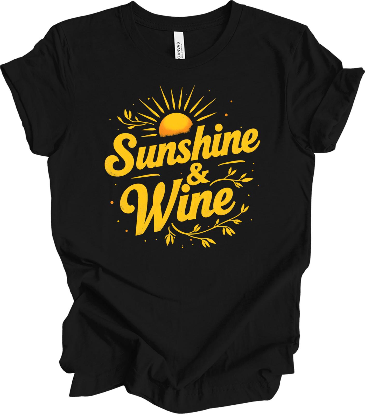 Sunshine and Wine Retro Design – Summer Vibes, Vintage Drinking Gift... T-shirt M
