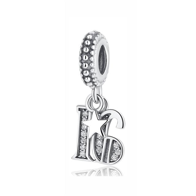 Adabele Sterling Silver Dangle Charm - 925 Silver, ~10x11mm, For Bracelets & Necklaces, Jewelry Making & Pandora Compatible