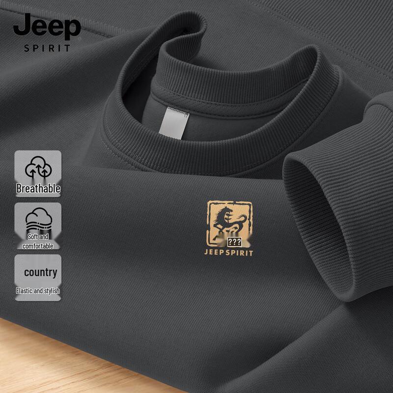 JEEP SPIRIT Men s Round Neck Pullover Sweatshirt 3XL