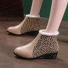 Fashion Shoes for Women Winter Leopard Print Ankle Plush Warm Short Boots Zippers Snow Boots Comfortable Non-slip Botas De Mujer 35-41