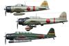 Hasegawa Japanese Navy Zero Fighter Type 21 Type 99 Carrier Bomber Type 11 Type 97 Carrier Bomber Type 3 Pearl Harbor Attack Force Plastic Model SP348