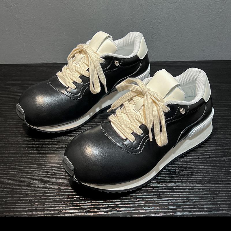 Men's Shoes 2026 Autumn and Winter New Big Head Round Toe Sports Shoes Men's and Women's Thick Soled Casual Board Shoes