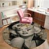 Marilyn Monroe Print Rond Tapijt, Wasbaar Vloerkleed, Voor Entree Slaapzaal Wasruimte Kantoor Studeerkamer, Woondecoratie Verjaardag Kerstcadeau