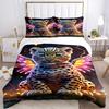3pcs Leopard Print Wings Duvet Cover Set, Cover For Bedroom Guest Room (1 Duvet Cover + 2 Pillowcase, Without Quilt),  yy250922164