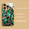 Kreatives Jade-Gold-Muster Gold-Metallic-Lack Glas-Handyhülle Für iPhone 11 12 13 14 15 16 17 Pro Max 14 Plus 17Air 16E Hülle