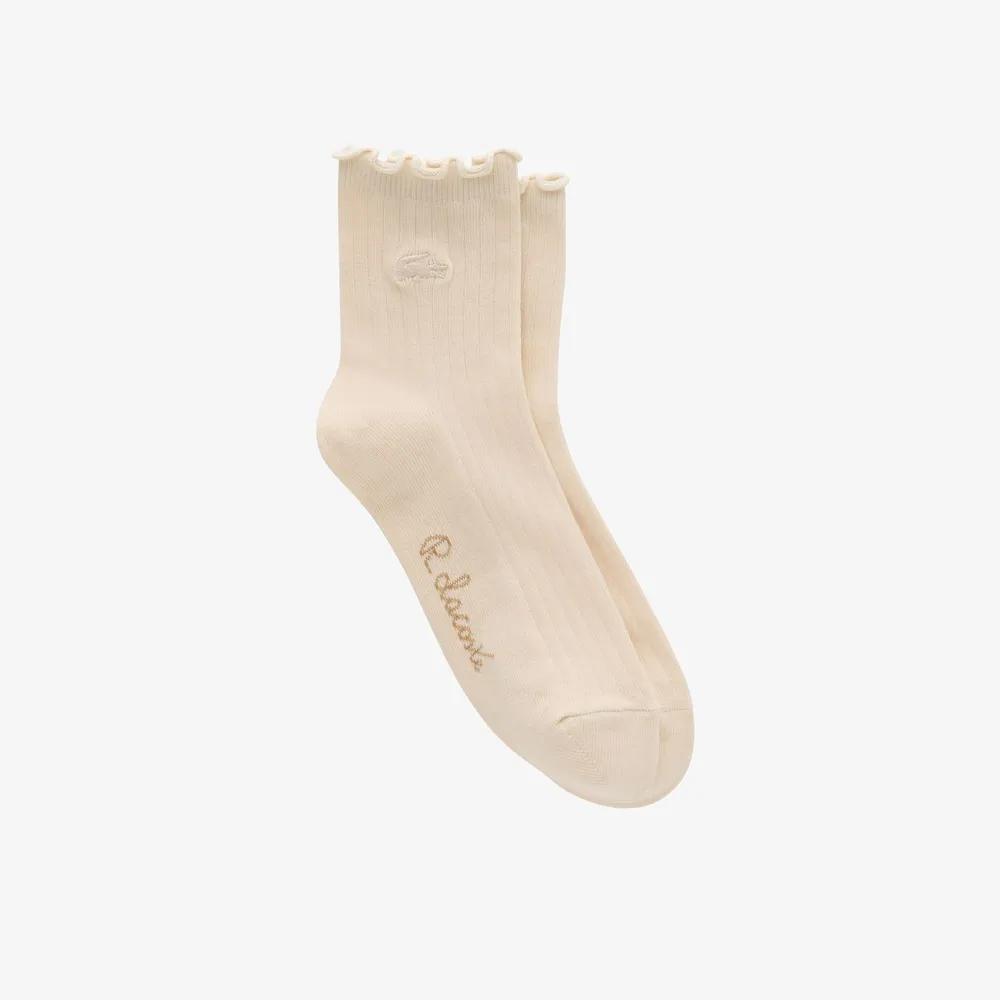 Women s Lace Ankle Socks RA197E-56G-056 Light yellow (107)