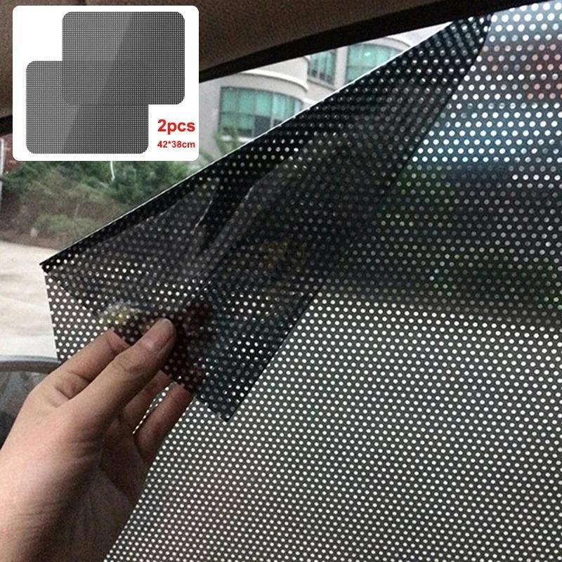 2Pcs Car Sunshade Stickers Static Electrostatic Window Sun-shading Stickers Sun Block Car Rear Windows Side Blocks Cover Film
