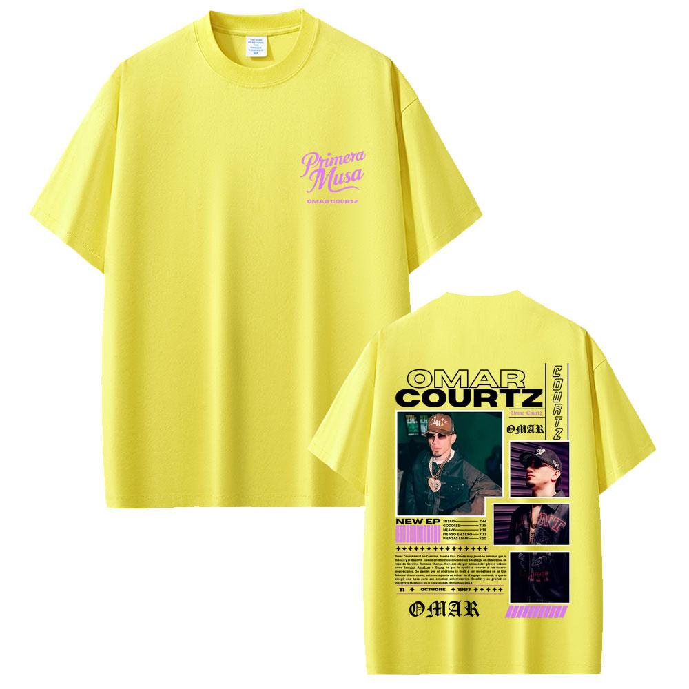 Rapper Omar Courtz Primera Musa Tour 2025 Tshirts Men Women Fashion Hip Hop Oversized T Shirts Mens Casual Cotton Tee Shirt