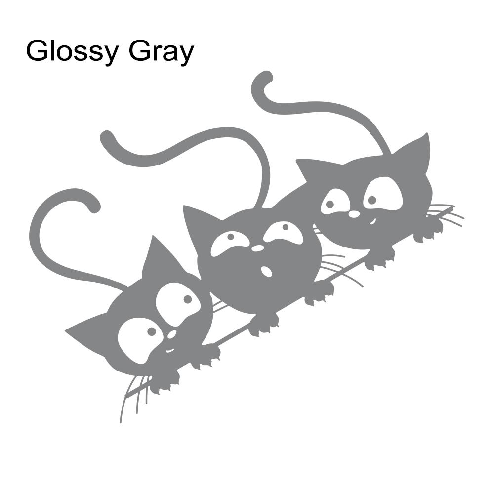 Creative&Funny Car Sticker Three Cute Cats Cartoon Vinyl Decal For Car Body Window Side Door DIY Decoration Sticker Accessories