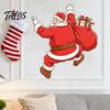 Weatherproof Holiday Stickers Christmas Wall Sticker, Self‑Adhesive Climbing Santa Claus Decals, Funny Window Clings Mural Decor for Living