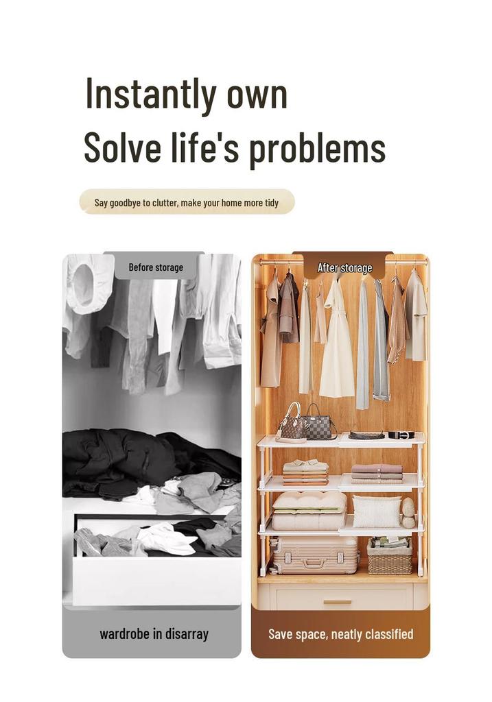 Punch-free Kitchen Cabinet Stackable Organizer Shelf