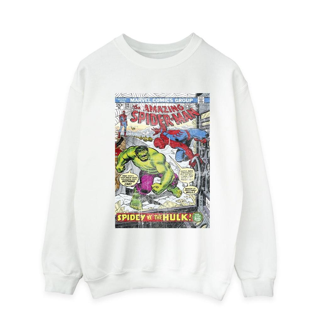 Marvel Mens Spider-Man VS Hulk Cover Sweatshirt