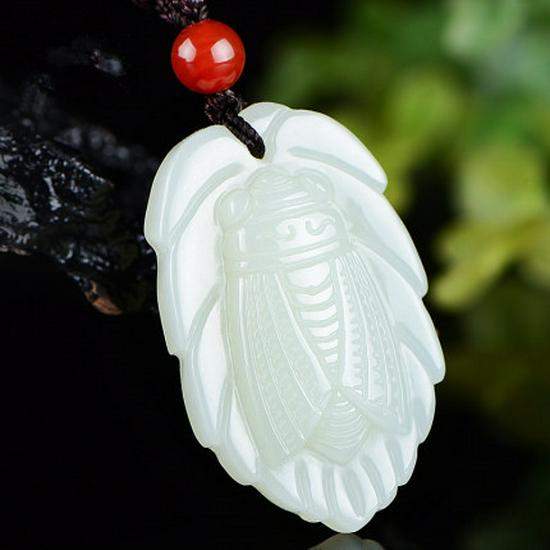 Natural Xinjiang Hetian Jade Cicada Pendant with Certificate 2019099