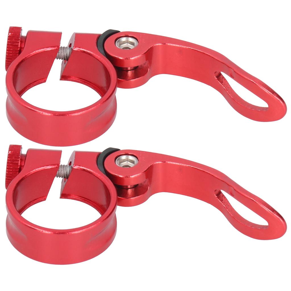 2er Set 31,8MM Fahrradsattelklemme Schnellspanner für 27,2MM FahrradsattelstützeRot
