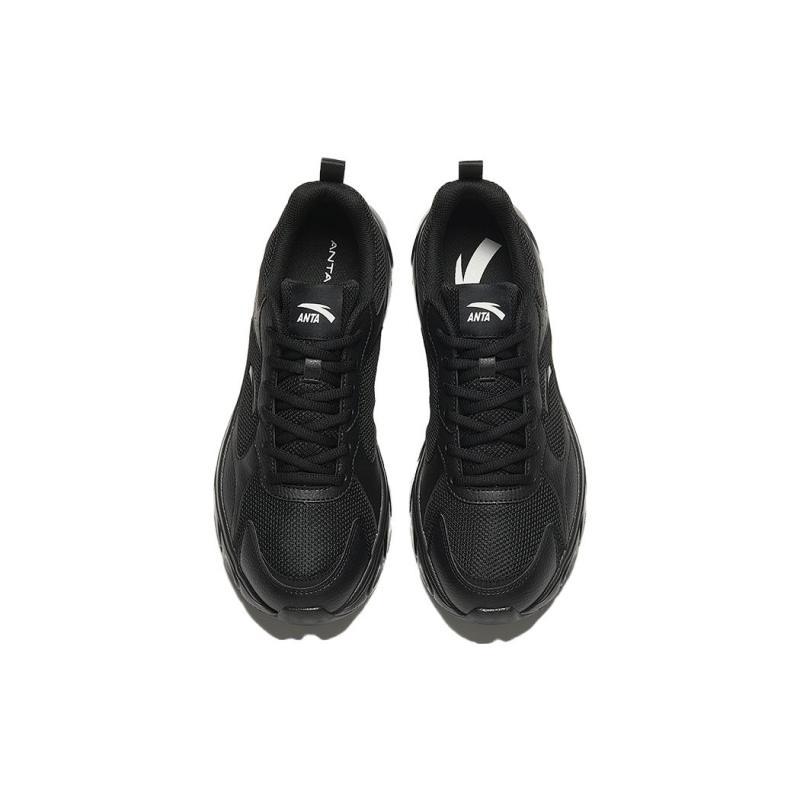 Anta Anti Slip Wear Resistant Low Top Running Shoes Men's Black Sneakers 912345580-2