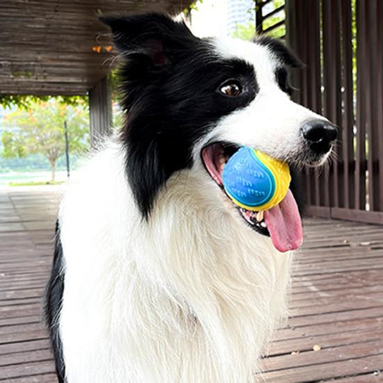 Hund Squeak Ball Bite Release Energibeständig studs Lek Träning Tänder Rengöring Träning Interaktiv Hundleksak Stor Medelstor