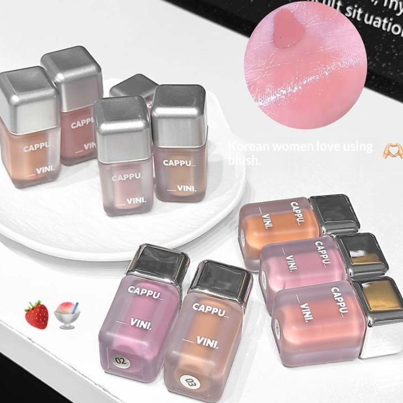 Cappuvini Matte Liquid Blush Velvet Blusher Orange Peach Face Pigment Lasting Beauty Natural Cheek Tint Cream Blush Makeup