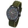 Watch - Aaron - Green Silicone Strap - 45 Mm Metal Case - 5 ATM Water Resistance