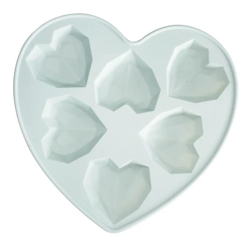 Herzförmige Silikon-Kuchenform, Silikon-Backform für Gebäck, 3D-Diamant-Herzform, Kuchen, Mousse, Schokolade, Silikon-Gebäckformen