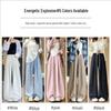 Women's Summer Loose Drawstring Wide-Leg Pants: Lazy Style, Slimming, Floor-Length, Versatile, Casual Drape