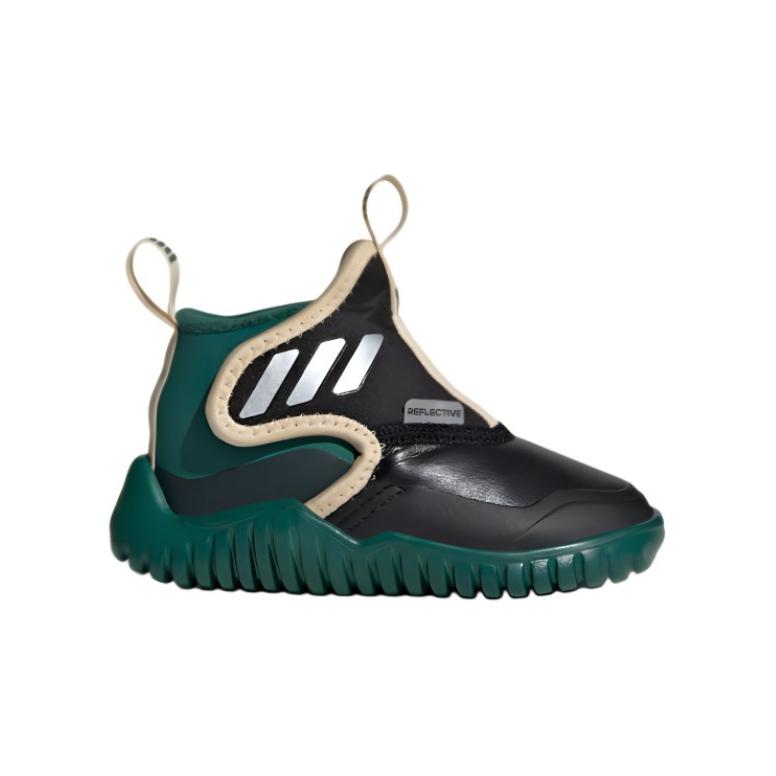 Adidas Rapidazen Casual Versatile Shock Absorbing Wear Resistant Warm Mid Top Walking Shoes Baby Shoes Black Green IG7815