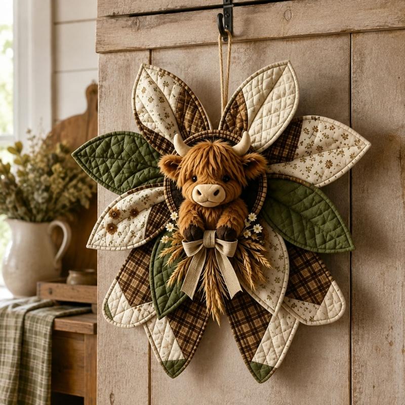 Patchwork Fabric Display Craft Set, DIY Sewing Project for Door Hangers, Wall Panels, and Seasonal Party Styling