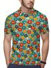 Men'S Short-Sleeve Polo with a Flat Digital Print Design - Non-Textured