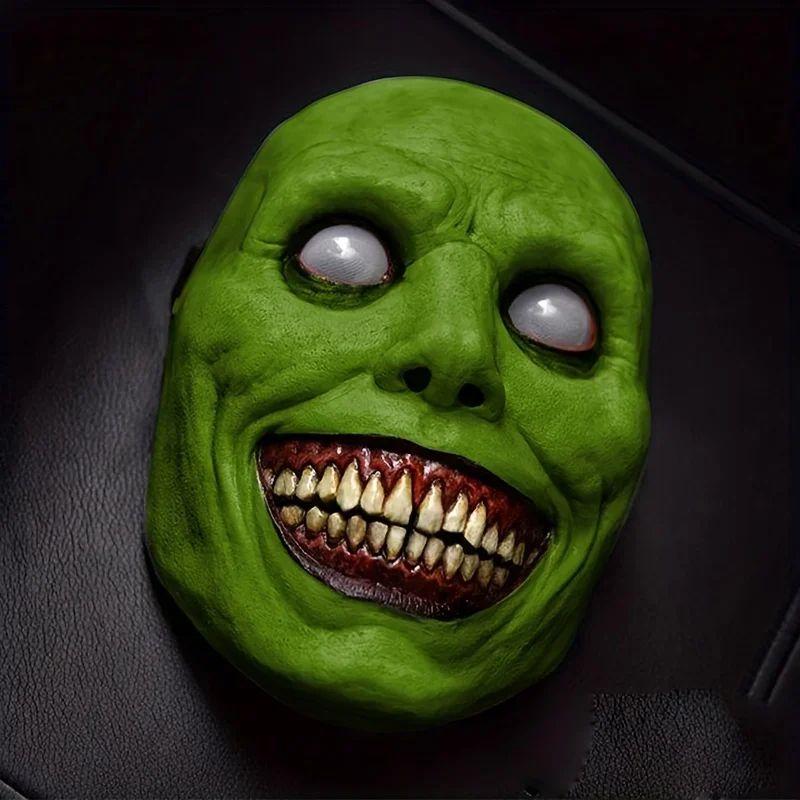 

Halloween Cos Exorcist Smiling White Face White Eyes Demon Mask Horror Mask Masquerade Haunted House Horror Mask Role Play зелёный
