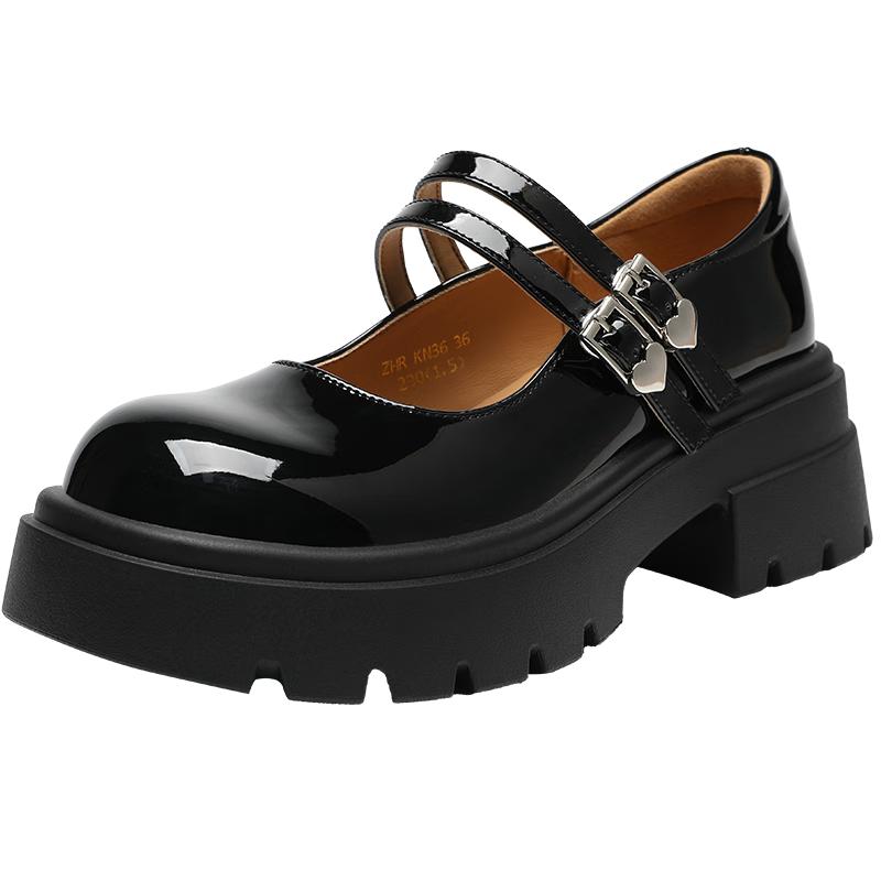 ZHR Women s Sweet Mirrored Mary Jane Platform Heels 37