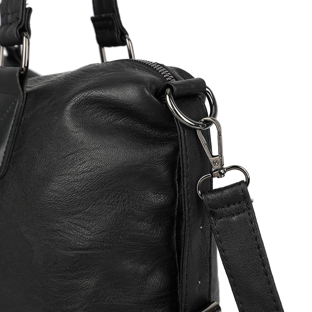 Kadınlar İçin Büyük Kapasiteli Siyah Omuz Çantaları Büyük Alışveriş Çantası Düz Renk Yumuşak Deri Çapraz Çanta Bayan Seyahat Tote Çantası