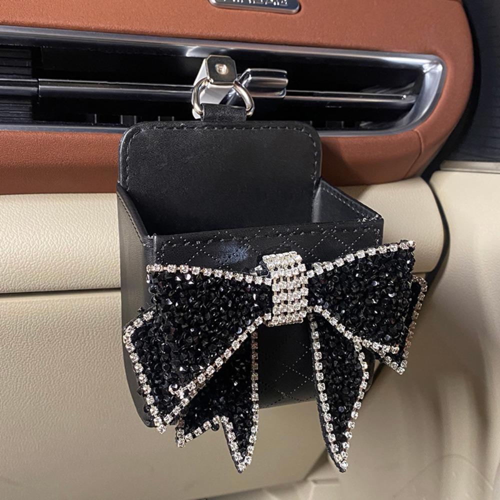 Storage Bag Cartoon Car Storage Box PU Leather Car Mobile Phone Storage Box Car Accessories