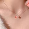925 Sterling Silver Pink Peach Blossom Necklace Female Korean Version New Accessories Sweet Temperament Flower Neck Chain