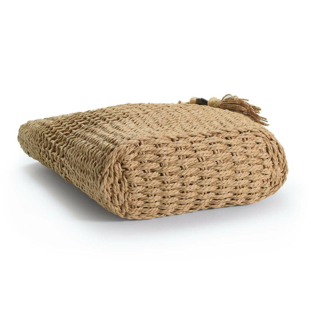 Barcos Genombruten Korgväska, Designerväska, Slitstark Axelväska för Kvinnor, Snygg med Charm, Beige