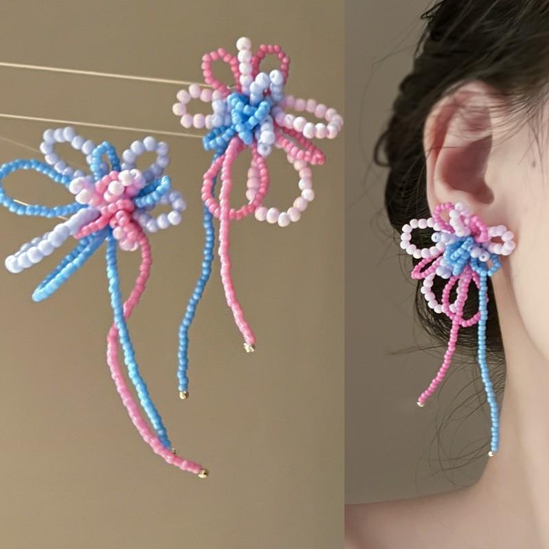 Small Fresh Grape Flower Fringed Earrings Korean Girl Heart Sweet Stud Earrings New Cute Versatile Earrings