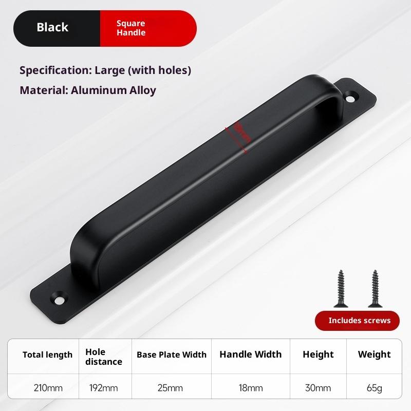 Aluminum Alloy Handle Glass Sliding Door Window Drawer Wardrobe Drill-free Push-pull Bathroom Sticker Door Handle