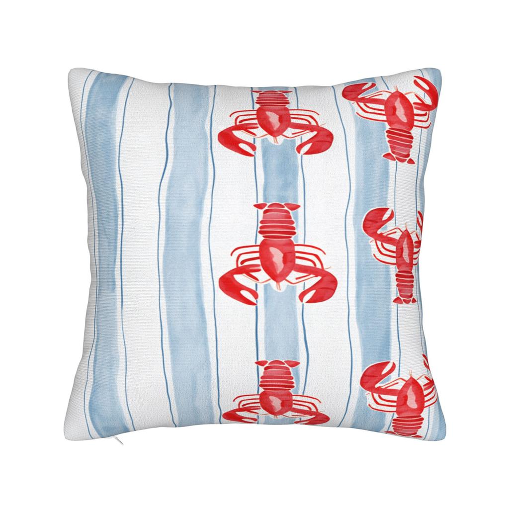Flat Coastal Seafood Themed Pillow Cover  Custom Cushion Cover Retro Trendy Pillow Case For Sofa Home Decor