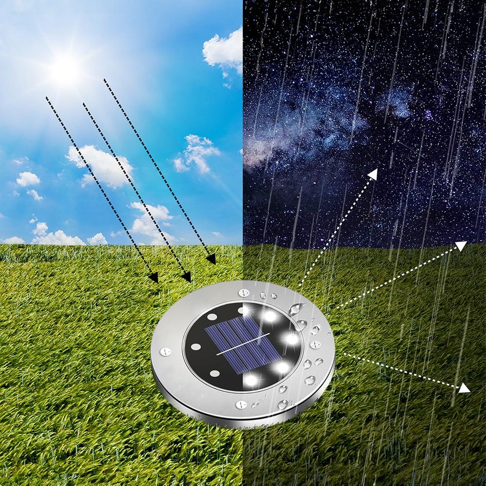 Solar LED garden lamps, steel, driven in, 11.5 cm, 12 pcs.