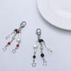 Rock Style Guitar Bead Bag Pendant Keychain Phone Charm Handmade Cute Keychain