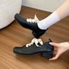Women's Shoes 2025 New Autumn Versatile Fashion Square Toe Mid Heel Women's High Heels Lace Up Outdoor High Quality Shoes Ladies