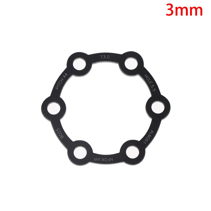 Disco Freno Scooter Elettrico Guarnizioni da 3 mm Bicicletta 6 Fori Rondelle da 2 mm Mozzo da 4 mm Riser Mozzo a Fiore 5/6 mm Rondella Nera per Bicicletta